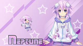 Pink haired girl starry purple - background free wallpaper