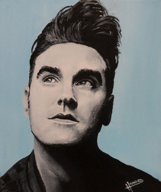 Serious man portrait painting expression - his face and shoulders free wallpaper