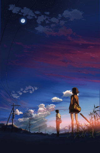 Couple field cloudy night full - night free wallpaper