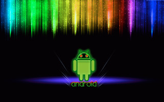 Colorful wallpaper green robot rainbow - holography free wallpaper