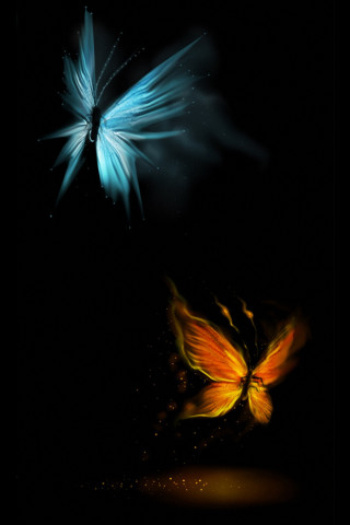 Butterfly flying dark light wings 2 - fantasy art free wallpaper