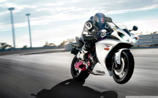 Motorcycle riding road parking lot - a person riding free wallpaper