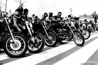 Motorcycles group crosswalk sky background - ed roth free wallpaper