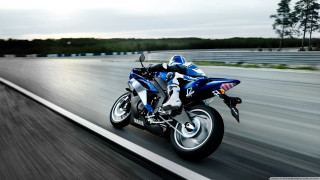 Motorcycle cloudy road trees background - the road free wallpaper