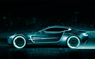 Futuristic car night city glow - a futuristic car free wallpaper