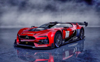 Red sports car black white 4 - digital free wallpaper