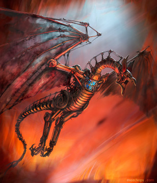 Dragon long tail flying sky - dragon art free wallpaper