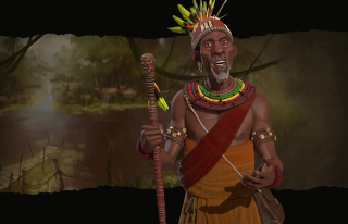 Man stick headdress river painting - ultra realistic face free wallpaper