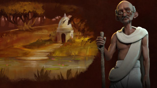 Man stick painting house lake - game art free wallpaper