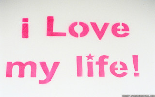 Pink sign i love my - my life free wallpaper