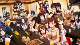 Anime girls table drinks food 3 - costume free wallpaper