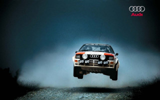 Car jumping dark background foggy - a foggy sky behind free wallpaper