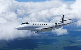 Small white plane flying clouds - feature free wallpaper