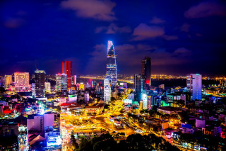 Cityscape tall buildings nighttime lights 5 - cui bai free wallpaper
