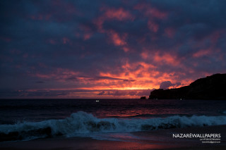 Sunset ocean island boat water - rich free wallpaper