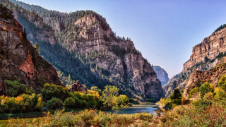 River mountains trees valley nature - douglas robertson bisset free wallpaper