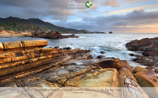 Rocky beach waves crashing cloudy - the rock free wallpaper