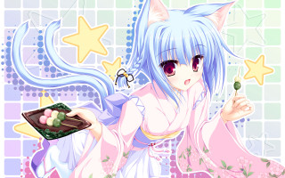 Blue hair girl star wand - blue hair holding free wallpaper