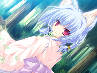 Woman blue hair cat ears - blue hair and a cat ears free wallpaper