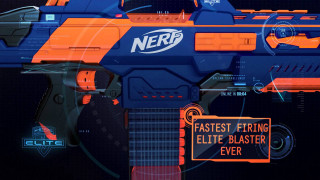 Futuristic gun fast firing nerf - side and a sign free wallpaper