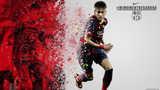 Soccer player kicking ball red - abstract art free wallpaper