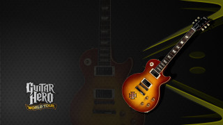 Guitar yellow flame black background - cafer bater free wallpaper