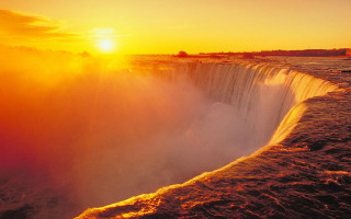 Waterfall sunset boat water pouring - douglas robertson bisset free wallpaper