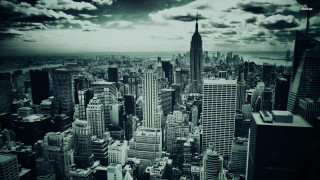 Cityscape cloudy sky background clouds - photo of a city free wallpaper