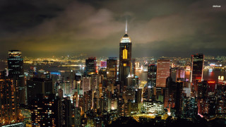 Cityscape night lights clouds sky - andrew law free wallpaper