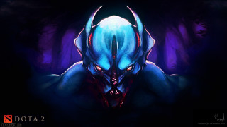 Blue alien red head black - bedwyr williams free wallpaper