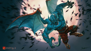 Blue dragon flying red cape - a red cape free wallpaper