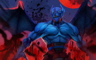 Demonic blue demon red moon - his hip free wallpaper