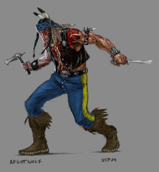 Man sword helmet boots drawing - free cyberpunk wallpaper