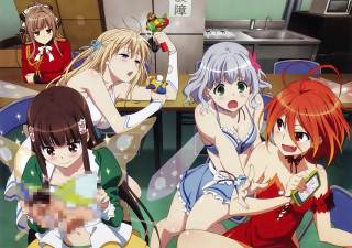 Anime girls table room computer - a table together free wallpaper