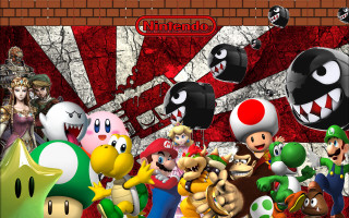 Nintendo characters wall balloons mario - sots art free wallpaper
