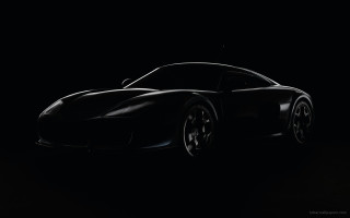 Black sports car dark background - redshift free wallpaper
