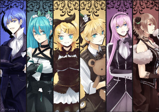 Anime girls group wallpaper design - a group of anime girls free wallpaper