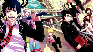 Anime characters stairs gun woman - a book free wallpaper
