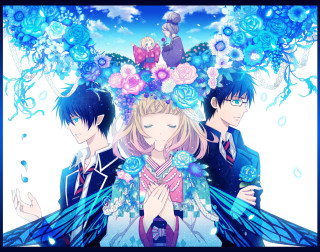 People blue sky flowers birds - a blue sky free wallpaper