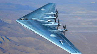 Blue airplane flying sky mountains - the side of the plane free wallpaper