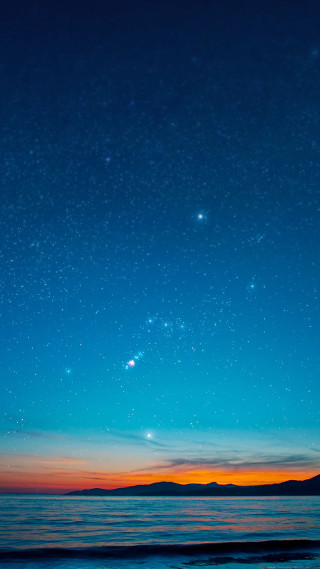 Sky stars orange glow horizon - andries stock free wallpaper