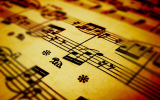 Musical notes sheet music close - cinematic composition free wallpaper