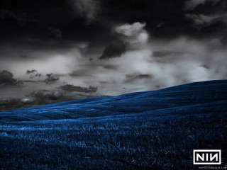Field dark sky clouds hill - a dark sky free wallpaper