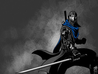 Man black blue outfit sword 2 - a man free wallpaper