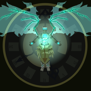 Clock cartoon character glowing wings - a cartoon character free wallpaper