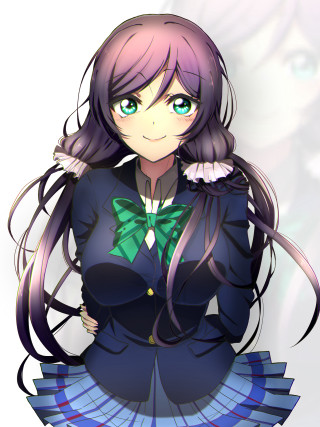 Girl long hair green bow - half body free wallpaper