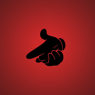 Hand pointing red background black - vector art free wallpaper