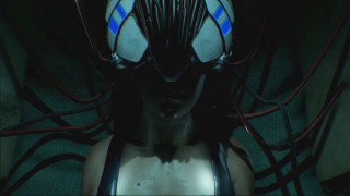 Woman futuristic helmet wires green - a futuristic helmet free wallpaper