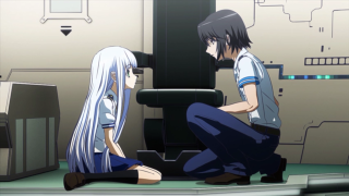 Anime couple sitting floor machine - aguri uchida free wallpaper