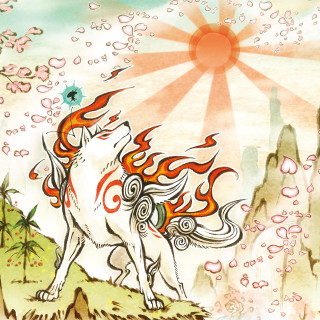 Dog fire sky flowers sun - a fire free wallpaper